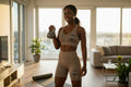 Beige Sports Bra and Shorts Set